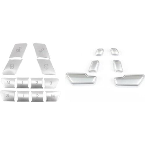 Car Seat Adjust Button Switch Cover Door Unlock Switch Button Trim Cover Stickers for Benz C E Class GLK GLE ML GL CLS