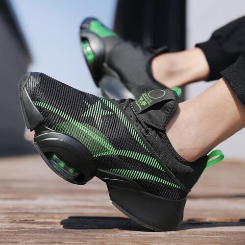 Fashion Men Casual Sports Shoes Thick Bottom Chunky Sneakers Male Comfortable Cushioning Trainers Flying Woven Breathable Shoes