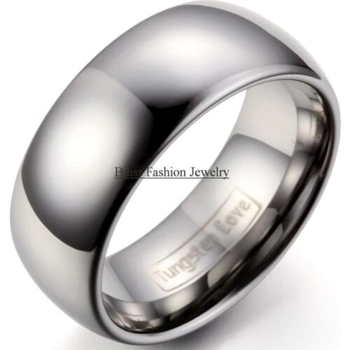 High Quality 9mm Silver Color Fit Classic Dome men Ring Tungsten rings For Men wedding Bands Aniversary engagement bague homme