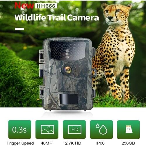 48MP Trail Camera, Hunting Camera with 52°Wide-Angle Motion Latest Sensor View 0.3s Trigger Time Trail Game Camera with 940nm No