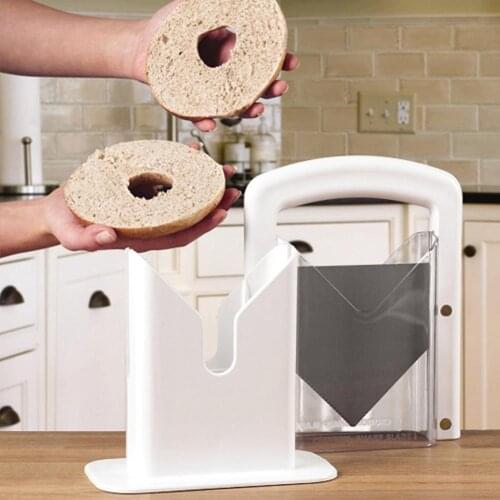 Manual Bagel Bread Slicer Toast Cutter Slicing Guide Kitchen Baking Tool Gadget