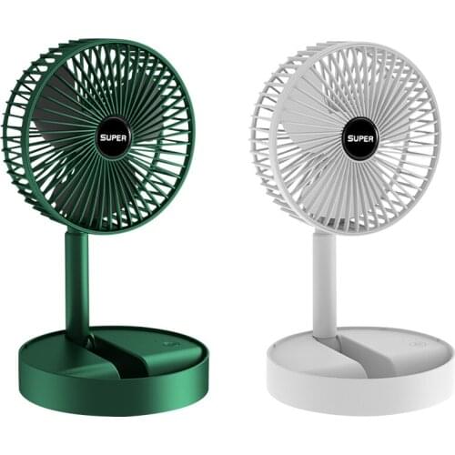 Mini Folding Telescopic Fan USB Rechargeable Floor Fan Small Desktop Fan for Student Dormitory Home Outdoor Camping Office