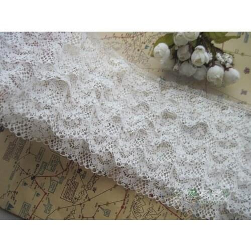 2Yds/lot Innovative black white 7 layer lace accessories multi-layer folds pleated lace dress skirt diy 16 cm wide SC521