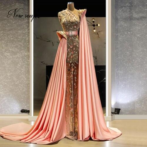 Arabic Beaded Crystals Prom Dresses Plus Size Saudi Arabia Party Dresses For Women Muslim Pageant Dresses 2021 Vestidos De Festa