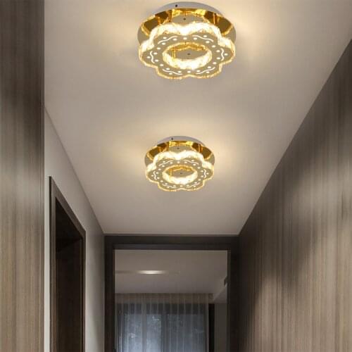 Gold&Chrome Crystal Led Ceiling Light Home Aisle Lamp For Bedroom Dining room Kitchen Corridor Chandeliers Lighting Fixtures
