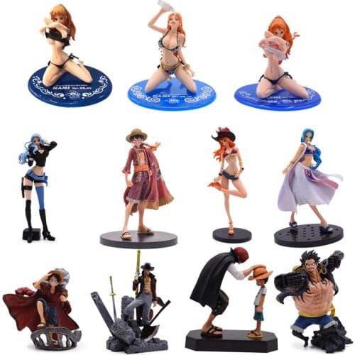 1PCS/2PCS/3PCS Luffy Nami Akakami no shankusu Shanks Vivi Ace Sabo Three Brothers PVC Action Figure Collectible Model Gift Toy
