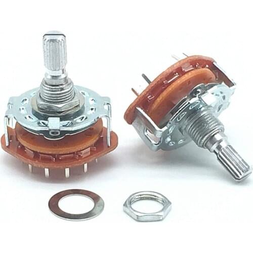 1pc RS25 Shaft Panel Mount 3P4T Band Rotary Switch Selector 3 Pole 4 Position 20MM Plum Shaft With Switch Cap