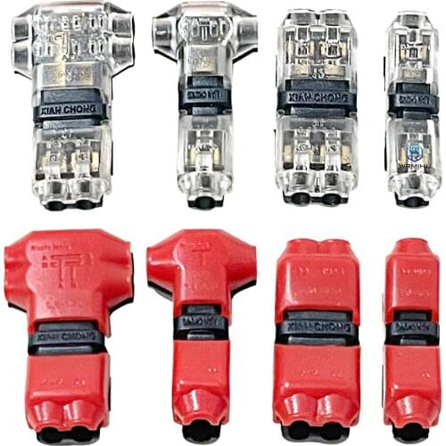 10PCS 1Pin 2Pin H/T Type Scotch Lock Quick Splice Wire Connectors For 24-18AWG Cabe Set Terminals Crimp Electrical Car Audio