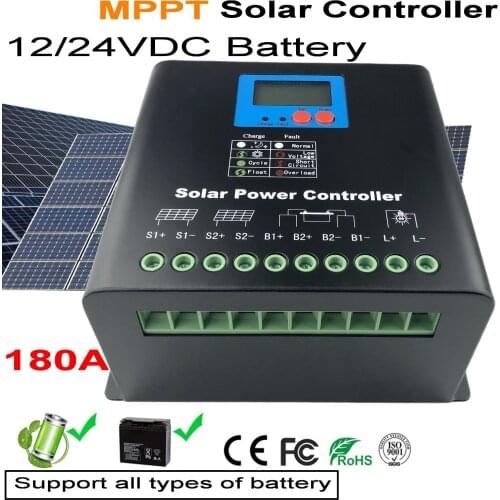 12V 24V 36V 48V mppt solar charge controller 180A big current solar controller for 2200W ~ 8500W pv solar panel system