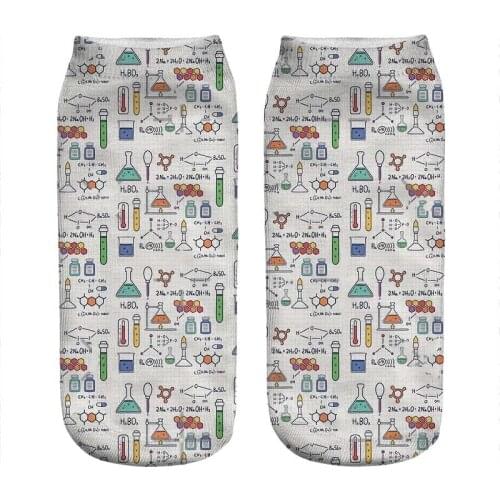 2021 Womens socks kawaii Amazing Chemistry Printed Socks Woman harajuku Happy Funny Novelty cute girl gift Socks for women