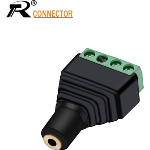 3pcs Video AV Balun 3.5mm 1/8"stereo female to AV Screw Terminal Stereo jack 3.5 mm female 4 pin Terminal Block Plug connector