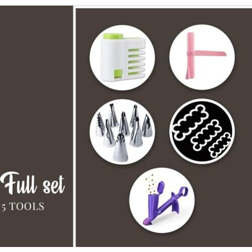 5 Essential Pastry Tool Kitchen Accessories Icing Piping Cream Pastry Bag Stainless Steel Nozzle Set DIY Cake Decorating Tips Se