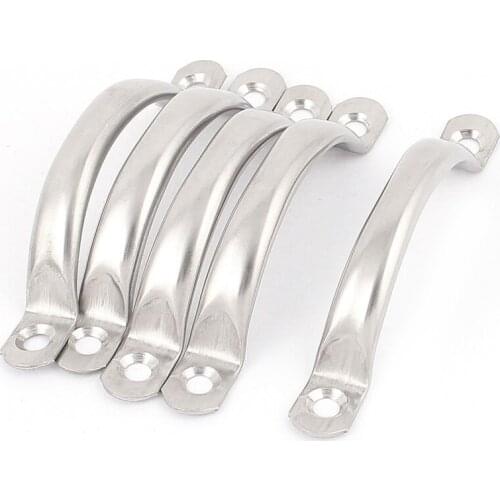 90mm long wardrobe drawer door hardware stainless steel handle silver 5 pcs Promotion
