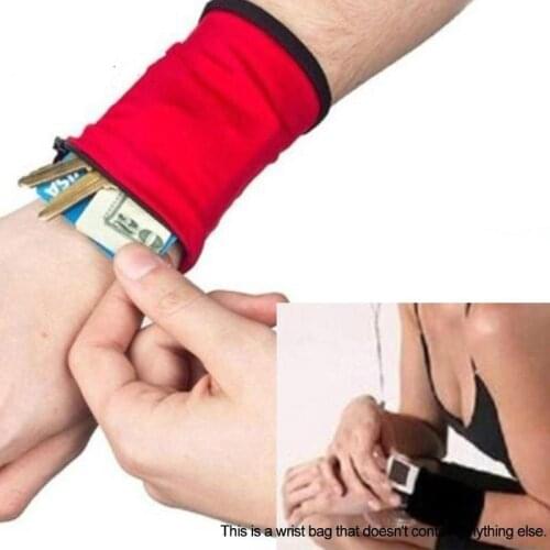 Unisex Wrist Wallet Pouch Band Fleece Zipper Running Travel Cycling Safe Sport Wrist Band Bag Coin Key Storage Lightweight