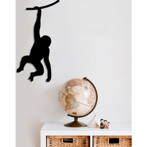Cute Monkey Holding a Branch Monkey Wall Room Home Accessory Wooden Table 25x50cm