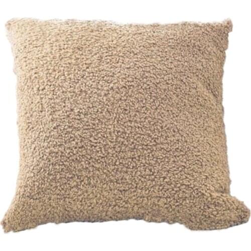 Home Decor Nordic Style Solid Plush Pillow Cushion Bedside Sofa Velvet Pillowcase Cushion Cover Without Core Pink Throw Pillow