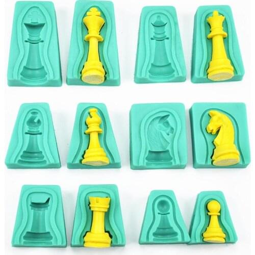 Facemile 12pcs/set International Chess Silicone Mold King Queen Fondant Cake Decorating Tools Chocolate Molds Baking Tools
