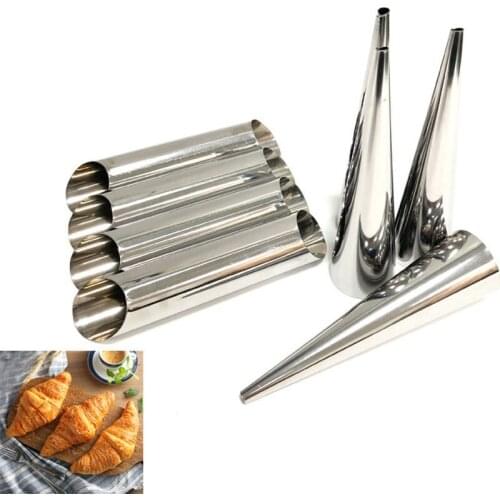 Stainless Steel Puff Pastry Cream Horn Mold Pastry Roll Horn Croissant Mold Cone Tubular Shaped Mold