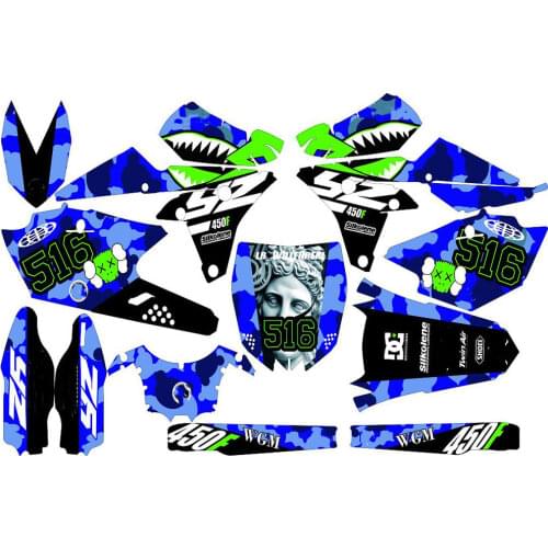 Motocross 3M Graphics Stickers Backgrounds Decals For Yamaha YZ250F YZF250 2014 2015 2016 2017 2018 YZ450F YZF450 2014 2015-2017