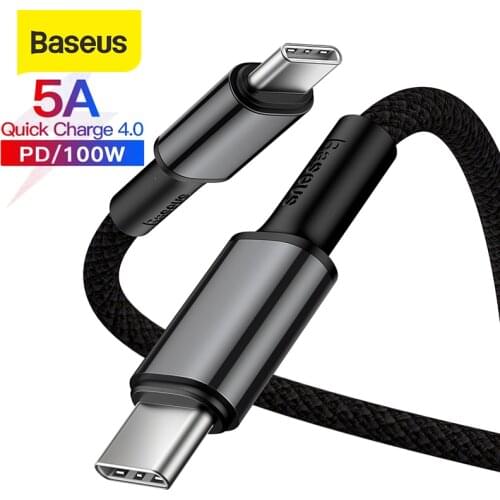 Baseus PD 100W USB C To USB Type C Cable for Huawei Fast Charging Type C Cable for MacBook Xiaomi Samsung Data Wire USB C Cable