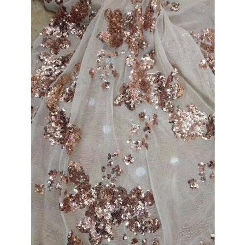 Nice looking SYJ-8221 Fashion sequins Embroidery Tulle Fabric French Tulle Lace Fabric