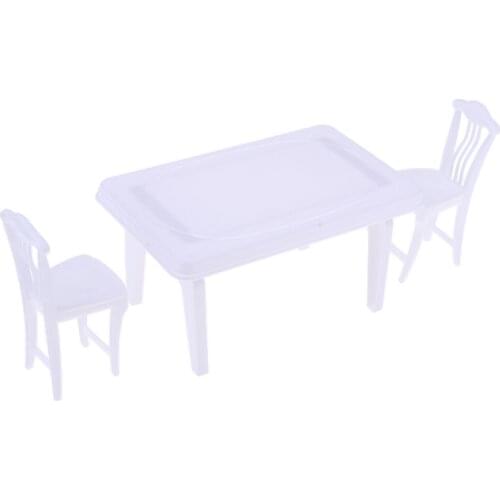 MagiDeal Cute Plastic Table Chair Set Furniture for Dining Room White
