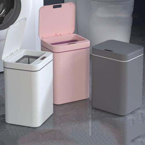 Multifunctional Smart Trash Can Bathroom Sensor Flip Trash Can Kitchen Trash Storage Box Bathroom Accessories Household Goods