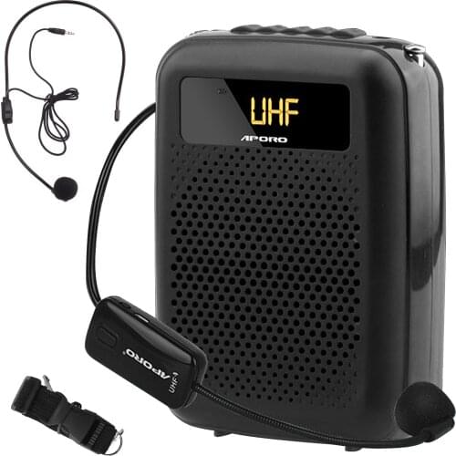 Gosear Voice Amplifier 12W 2200mAh Multifunctional Portable Bluetooth-compatible Voice Speaker with Wireless Mic for Teachers