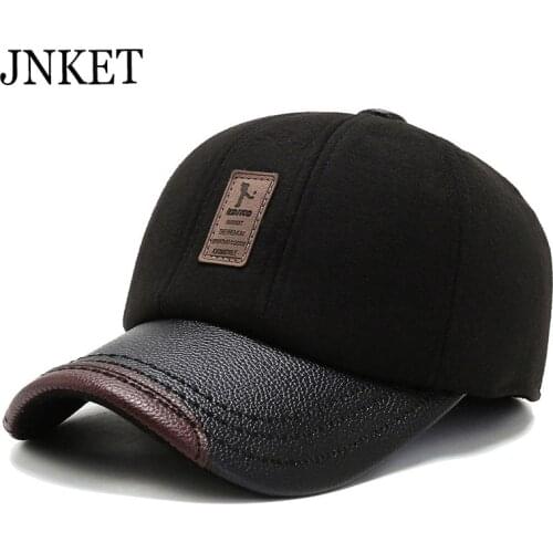 JNKET Fashion Men Baseball Cap Warm Earflap Baseball Hats Winter Cap Golf Hat Adjustable Snapbacks Hats Sports Cap Casquette