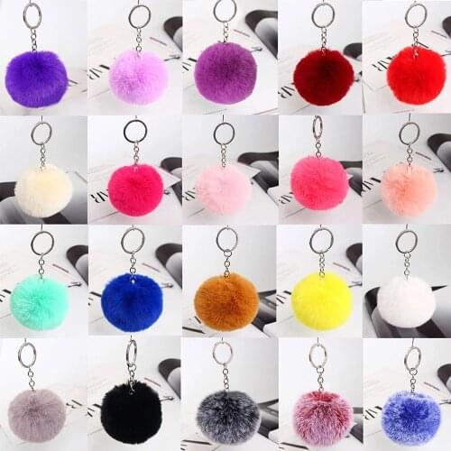Fashion Colorful Round Keychain Toys Cute Chain On The Backpack Lovely Cartoon Keychains Childrens Gifts New Year Toys for Girls