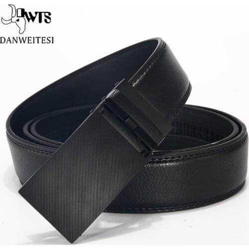 [DWTS]cow genuine leather belts for Men high quality male brand automatic buckle belt cummerbunds cinturon hombre