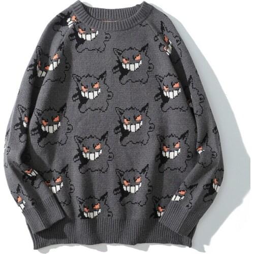 2021 Brand Cute Evil Sweater Men Harajuku Hip Hop Streetwear Men Clothing Pullover O-Neck Oversize Fashion Casual Male Sweaters