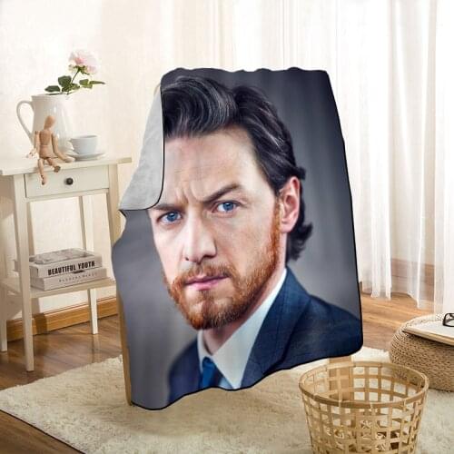 New James McAvoy Throw Blanket Personalized Blankets On For The Sofa/Bed/Car Portable 3D Blanket For Kid Home Textile Fabric