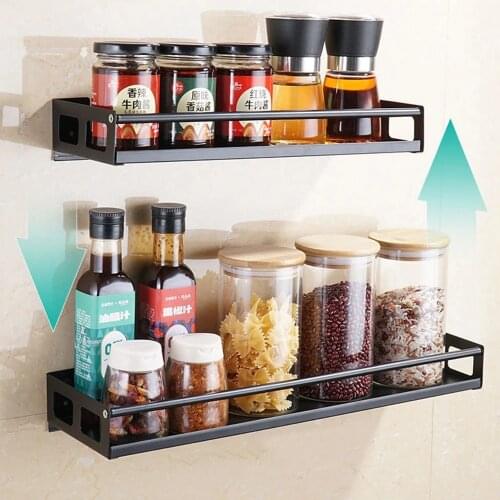 Kitchen Organizer Wall Mount Bracket Storagerackspicejarrack Cabinetshelfsuppliesbathroomrackhome Storage Accessoriesgadget