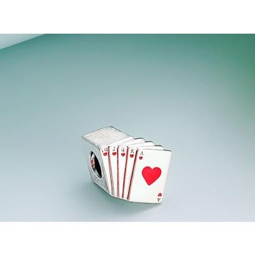 Authentic 925 Sterling Silver Beads Flush God Of Gamblers Playing Card Beads Fit Original Pandora Bracelet For Women Diy Jewelry