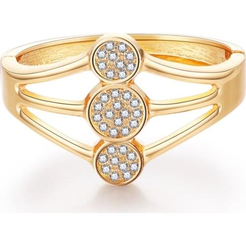 ORNAPEADIA New All-match Bracelet for Women Fashion Three-layer Hollow Starry Bracelet Ladies Gold-plated Bracelet with Crystal