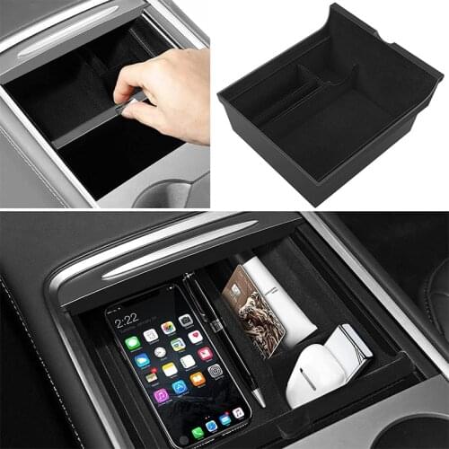 Center Console Organizer Tray Fit for 2021 Tesla Model 3/Y Storage Container Organizer Armrest Hidden Storage Box Accessories