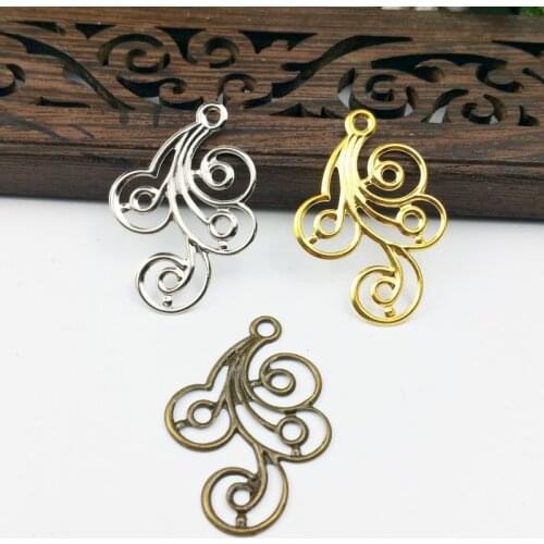 20pcs 22x31mm Filigree flower Wraps Metal Charms For Embellishment Scrapbook DIY Jewelry Metal Craft Wraps