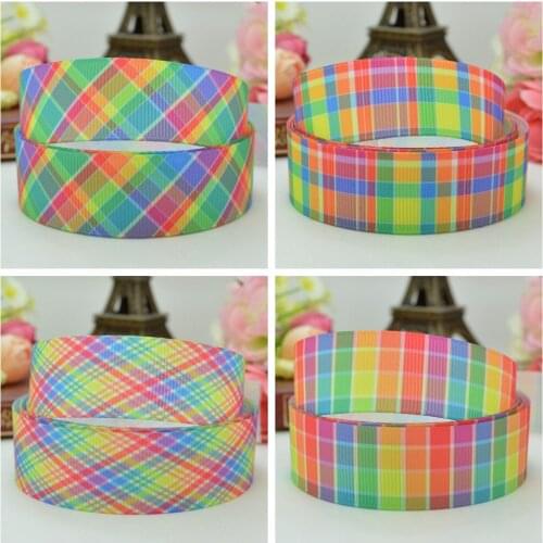 SUPWRF 16 22mm 1" 1.5" 50 75mm rainbow lattice Pretty Printed grosgrain ribbon hair bow DIY hair accessories 50Y B0929