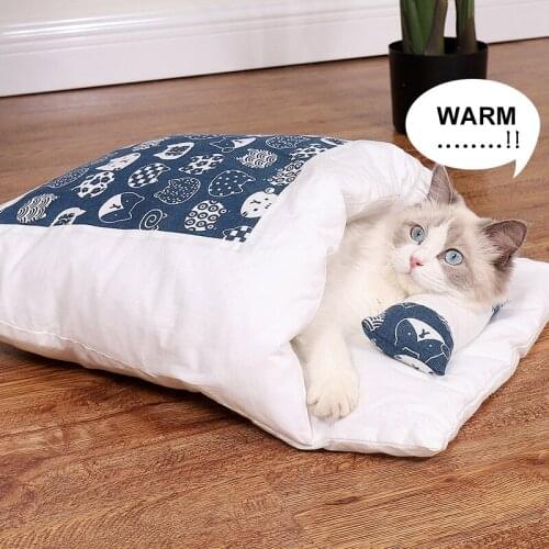 Removable Dog Cat Bed Cat House Pet Dog Lair Winter Soft Warm Cattery Pet Accessories Sleeping Cushion Mat Products