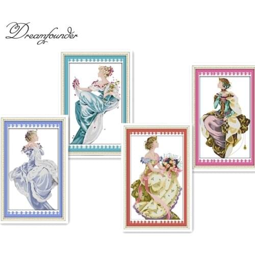 Spring queen cross stitch kit aida 14ct 11ct count printed canvas stitches embroidery DIY handmade needlework