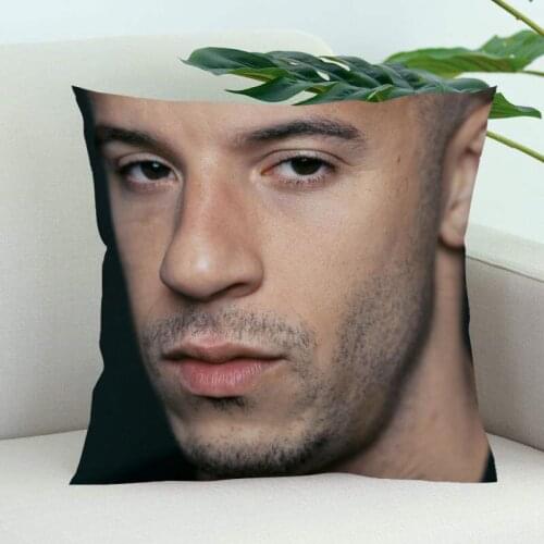 Vin Diesel Pillow Cover Bedroom Home Office Decorative Pillowcase Square Zipper Pillow Cases Satin Soft