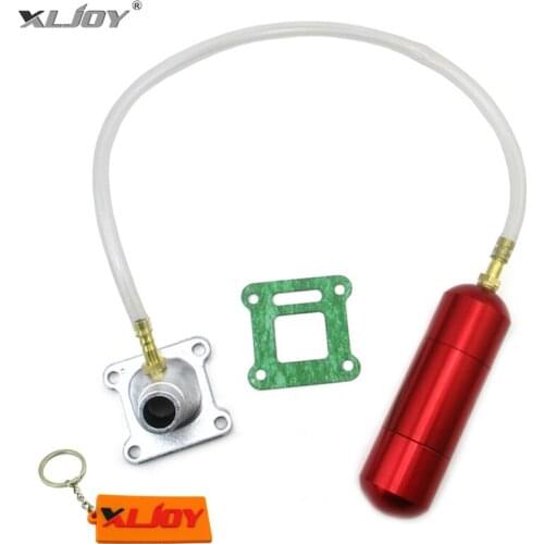 XLJOY Aluminum Red Boost Power Bottle + Intake Pipe Gasket For 2 Stroke 43cc 47cc 49cc Mini Moto Kids ATV Quad Dirt Pocket Bike