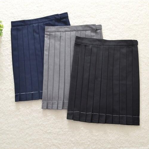 Japanese Bad TOP girl JK Uniform Long Skirt 45cm High-waist Medium-length Pleated Skirt Women Graduation SCHOOL UNIFORM SKIRT