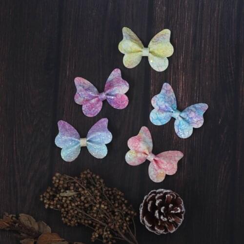 2PCS 2.7in Cute Butterfly Handmade Illusory Color Lace Hair Clips Daily Hairpins Hair Accessories Women Girls Kids Barrettes