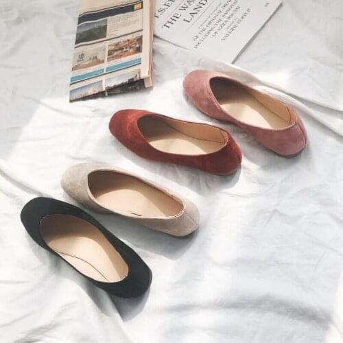 2020 Selling High Quality Women Flat Shoes Frosted Leather New Fashion Comfortable Solid Flat Shoes Casual Womens Shoes W33-85