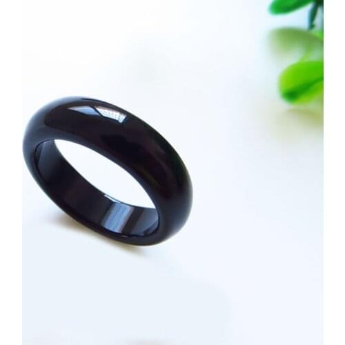 Natural Agate Chalcedony Rings White Black Pink Sweet Female Jade Ring Tail Ring Jewelry Index Finger Simple