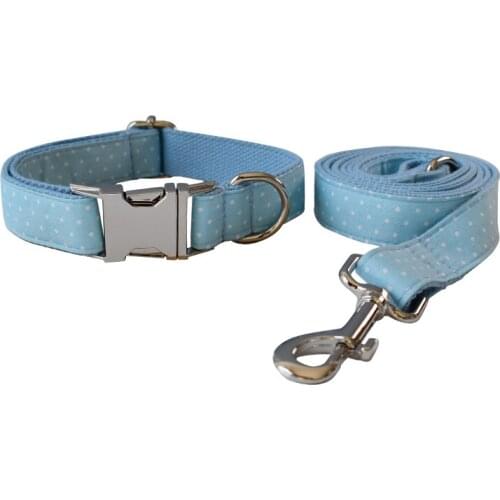 Zzkdot 04 The Blue Wave Point Handmade Durable Dog Collar Customized Dog ID Tag Collar Anti-lost Pet Products Leash