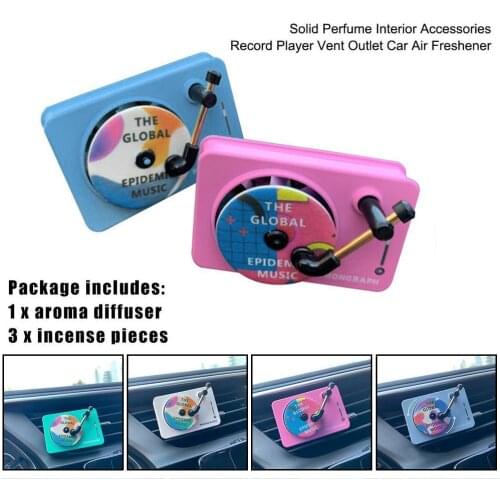 1 Pcs Automobile Air Freshener Record Player Clip Acrylic Breath Aromatherapy Folder Diffuser Outlet Spin Phonograph Smell F6R7