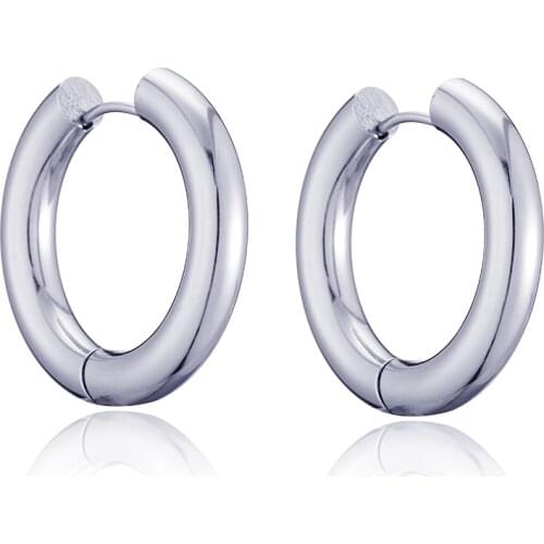 1pc Women/Man Stainless Steel Small Hoops Earring Piercing Ear Cartilage Tragus Simple Thin Circle Anti-allergic Ear Buckle
